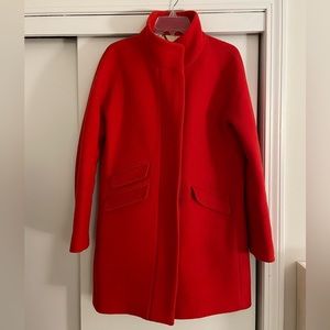 J Crew Wool Stadium Coat - Red